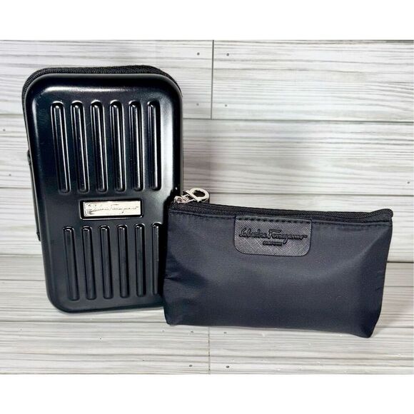 Salvatore Ferragamo Black Evaair Parfumes Toiletries/ Makeup Bag & Box Set  Unis - Picture 1 of 17